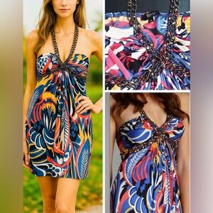 Sky dress summer halter chain jewelry halter women miami  Sz Medium